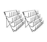 SHERCHPRY 2 Pièces Étagère Murale en Fer Noir, Support Métallique Mural | Rangement Gain de Place, Usage Polyvalent Intérieur Extérieur, Style Moderne pour Salle de Bain et Marchés