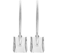 SHERCHPRY 2pcs Pelle Métallique Plate pour Cendres de Charbon et Jardinage, en Fer Argenté, Solide Finition Soignée, Jardin Barbecue