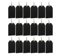 SHERCHPRY 32 Pièces Étiquettes Multifonctions en Bois Foncé avec Corde pour Bouteilles, Tableau Noir Effaçable, Espace Ample pour Écrire, pour Décorations de Mariage