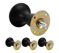 SHERCHPRY 4 Pièces Pied de Support de Meuble Rond Noir en Plastique et Métal, Pied de Remplacement pour Cadre de Lit et Canapé, pour Renforcer et Stabiliser Vos Meubles