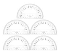 SHERCHPRY 5 Pièces Rapporteur Plastique Transparent 180 Degrés Demi-cercle pour Étudiants, Outil de Mesure D'angle Précis et Confortable, Fournitures Scolaires Essentielles Cours
