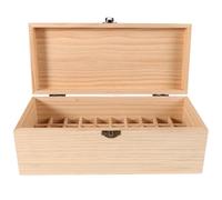 SHERCHPRY Boîte de Rangement en Bois de Pin pour Huiles Essentielles, 40 Compartiments, Support Compact pour Vitrine Cosmétique, Coffret Aromathérapie pour Stockage à Domicile ou Spa