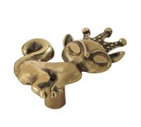 SHERCHPRY Bouton de Tiroir en Laiton Forme Renard Couronne Vintage | Finition Laiton Élégante, Design Féerique et Original, pour Chambre de Princesse et Salle de Bain