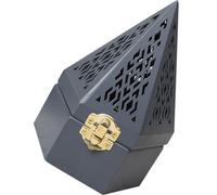 SHERCHPRY Brûleur de Parfum Décor Classique Rangement pour Huiles Essentielles et Cendres Pyramide en Bois Foncé pour Chambre à Coucher et Salle à Manger