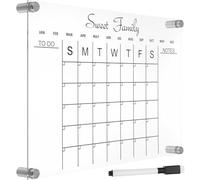 SHERCHPRY Calendrier Installation Facile en Acrylique Transparent à Sec Effaçable Planificateur Mensuel et Hebdomadaire Réutilisable pour Réfrigérateur pour Maison et Bureau