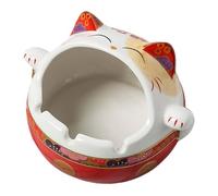 SHERCHPRY Cendrier de de Chat Rouge en Céramique Usage Décoratif et Maintien Propreté pour Décoration Intérieure Bureau