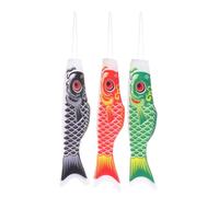 SHERCHPRY Manches à Air Poisson Japonaises 3pcs en Satin pour Jardin | Décoration Extérieure Suspendue, Ambiance Marine Colorée, Lot de 3 Pièces Couleur Aléatoire
