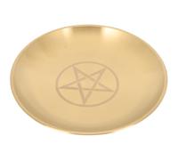 SHERCHPRY Plateau Décoratif en Cuivre Or Pentagramme Rond, Résistant la Déformation, Multifonction pour Présent Pendaison de Crémaillère ou Autel