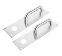 SHERCHPRY Poignées de porte coulissante en acier inoxydable 2pcs 80x300x12mm avec trou de serrure pour portes en bois dans espaces commerciaux