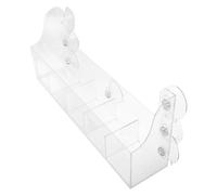 SHERCHPRY Support de Rangement à Ventouses pour Réfrigérateur 33 CM en Acrylique Transparent 5 Séparateurs Amovibles Étagère Multifonction pour Organiser Boissons Œufs et Condiments