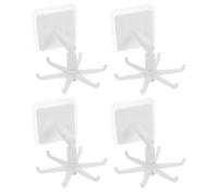 SHERCHPRY Support pour ustensiles de cuisine rotatif 360° 4 pièces en plastique ABS blanc, design unique pour rangement mural dans la cuisine