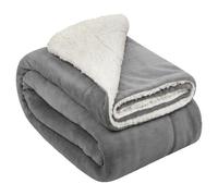 Sherpa Couverture douillette Gris clair/Blanc Alina, 220x240cm