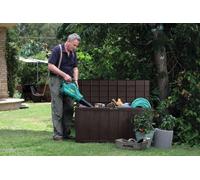 Keter Sherwood coffre de jardin 270 L en résine aspect bois marron 117 x 45 x 57,5 cm (230403)