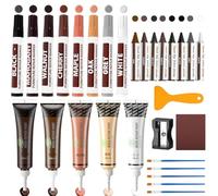 Sheryl&Rain Kit Reparation Parquet, 40 Pièces Feutre Retouche Bois, Kit de Réparation pour Stratifié, Mastic à Bois pour Meubles en Bois, Marqueurs de Retouche pour table, Sol, Plans de Travail
