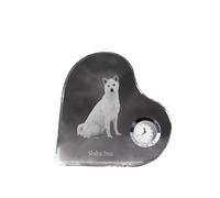 Shiba Inu - horloge à cristal avec photo de chien, étagère en forme de cœur avec horloge, horloge sur pied personnalisée de la marque Art-Dog