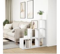 ShieldPro®Bibliothèque séparateur de pièce à 3 niveaux - Cabinet/Placard pour livres - Blanc 99x29x99 cm - Bois d'ingénierie 1197474