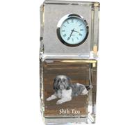 Shih Tzu - horloge en cristal avec photo, photo de chien dans le cristal, horloge de table personnalisée de la marque Art-Dog