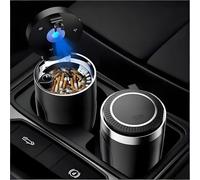 SHIHUAFADACAI Cendrier de Voiture pour Alfa Romeo Junior 2025 2024, Cendrier Cigarette Acier Inoxydable Lumière LED Bleue Anti-Odeur Portable Coupe-Vent Étanche