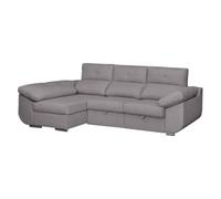 SHIITO Avril Canapé 3 Places Gauche avec chaiselongue et sièges coulissants, Design Moderne et sophistiqué, Cendre, 280 x 150 x 100 cm