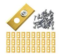 Shiketong Kit De Lames De Coupe en Métal, Compatibles avec Mammotion, Compatibles avec Yuka, Lames De Coupe for Tondeuse À Gazon, Outils De Tondeuse À Gazon Robot De Jardin(Gold 30PCS)