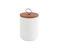 Shilanmei Bocal de conservation en céramique pour la cuisine avec couvercle hermétique pour grains de café, sucre, épices, service sur le comptoir (Blanc 768g)