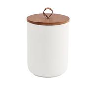 Shilanmei Bocaux de conservation en céramique pour la cuisine avec couvercle hermétique pour grains de café, sucre, épices, service sur le comptoir (Blanc 1250g)