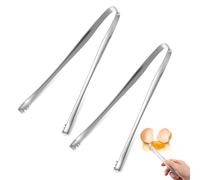 Shimmeroo Lot de 2 outils de retrait de chalaza en acier inoxydable, design denté pour enlever les fragments de membrane de coquille outil de cuisine multifonction pour la cuisson des aliments