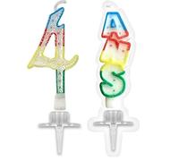SHIMOMURA 1 Pack Bougie Anniversaire 4 Ans pailletée Multicolore R/BBC0
