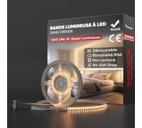 Shine Decor 1m Bande Lumineuse LED, 220V Autocollante Silicone Bande LED étanche IP65, SMD 2835 120 leds/m Ultra Haute Luminosité pour Cuisine Jardin Eclairage LED (Blanc Chaud, Certifié CE)