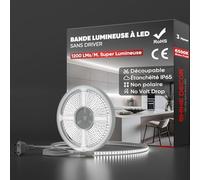 Shine Decor 3m Bande Lumineuse LED, 220V Autocollante Silicone Bande LED étanche IP65, SMD 2835 120 leds/m Ultra Haute Luminosité pour Cuisine Jardin Eclairage LED (Blanc Froid, Certifié CE)
