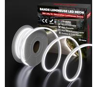 Shine Decor Neon Ruban LED 10m, 230V Bande lumineuse, IP65 Etanche, 10W/M, 350LM/M, 120 leds/m Neon LED Strip pour Décoration Maison Cuisine Jardin Eclairage LED (Blanc Froid)