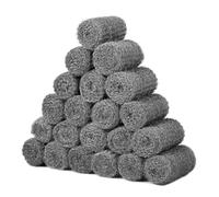 Shineboc Lot de 20 Bobines de Laine d'Acier Grade 00, Polissage Acier Laine Idéal pour le Nettoyage, le Polissage, l'Entretien et la Finition du Bois, du Verre