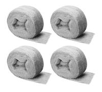 Shineboc - Lot de 4 Bobines de Laine d'Acier Grade 00000, 16 mètres Polissage Acier Laine Idéal pour le Nettoyage, le Polissage, l'Entretien et la Finition du Bois, du Verre