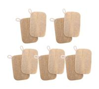 SHINEOFI 10 Pièces Éponge à Vaisselle Naturelle pour Nettoyer Cuisine Efficacement en Loofah Khaki, Réutilisable et Non Rayante