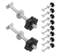 SHINEOFI 10 Pièces Kit de Boutons de Rail en T Boulons M8 et Rondelles, | Compatibilité, Prise Ergonomique, Usage Polyvalent, Ensemble Complet pour Bois et Fixation