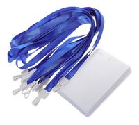 SHINEOFI 10 Pièces Pochette Transparente pour Badge en Pvc Bleu Ruban, Protège Cartes de Travail et Cartes Postales, Design Indépendant Pratique pour Personnel Médical et Employés