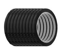 SHINEOFI 10 Pièces Ruban Adhésif Pet à Rayures Fines Noir, Bandes Effaçables à Sec Résistantes Déchirure pour Tableau Blanc, pour Marquage Automobile et Organisation