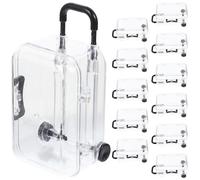 SHINEOFI 12 Pièces Boîte à Dragées Mini Valise Noire en Ps Réutilisable pour Mariage et Décoration de Fête Thème du Voyage, Rangement Pratique pour Chocolats