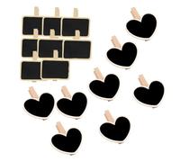 SHINEOFI 16 pièces Panneaux Bois avec Étiquettes et Pince Tableau pour Messages et Décoration de Table Ardoise Créative pour Mariage Fête et Apprentissage