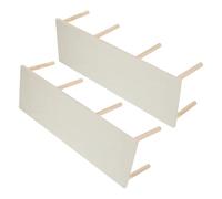 SHINEOFI 2 Ensembles Organisateur de Couverts en Bois, Rangement de Tiroir à Panneau Perforé avec Picots Réglables, Beige, pour Vaisselle et Casseroles, Cuisines Compactes et Camping-