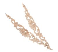 SHINEOFI 2 Pièces Applique Décorative en Bois Sculpté Forme Fleur de Lotus Beige, Résistante et Raffinée, pour Décoration de Meubles et Coins D’intérieur
