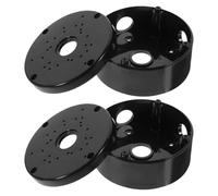 SHINEOFI 2 Pièces Boîte de Jonction Étanche Ronde Plastique Noir Coffret Électrique Extérieur Résistant aux Intempéries Boîte de Rangement Compacte pour Câbles Légère pour Usage Extérieur