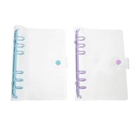 SHINEOFI 2 Pièces Couverture de Classeur à Feuilles Mobiles en Plastique Transparent A6, Protection de Carnet de Notes Anneaux Ouvrants, Accessoire Bureau pour Étude et École