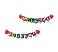 SHINEOFI 2 Pièces Guirlande de Fanions Pendante en Papier Pré- pour Décoration de Fête de Rentrée Scolaire, Bannière Suspendue Créative pour Espace de Fête Couleur Aléatoire