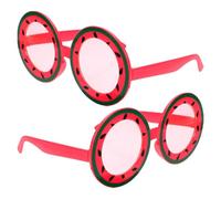 SHINEOFI 2 Pièces Lunettes de Soleil Pastèque Amusantes en PC Vacances, Accessoires de Fête Hawaïenne Stylés, Décoration pour Party D'