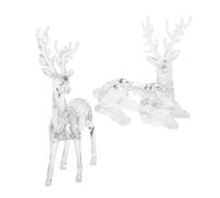 SHINEOFI 2 Pièces Ornements de Renne en Acrylique pour Décoration de Noël, Figurines Légères et Résistantes, pour Célébrations et Bureaux, Décor de Table Festif