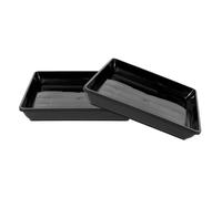 SHINEOFI 2 Pièces Soucoupe Rectangulaire en PP pour Pots de Fleurs, Étanche et Facile à Nettoyer, pour Balcon et Jardin Intérieur, Support Solide pour Plantes et Jardinières