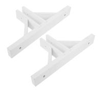 SHINEOFI 2 Pièces Support Fixe de Clôture Base Solide en Bois Blanc Pied de Clôture Résistant pour Jardin et Pelouse pour Barrière Extérieur pour Usage en Extérieur