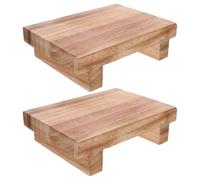 SHINEOFI 2 Pièces Tabouret Compact et Léger pour pour Usage Intérieur et Extérieur Marche-pied Bois de Paulownia Personnes Âgées