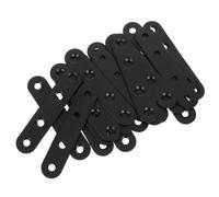SHINEOFI 20 Pièces Équerre Angle Acier Inoxydable Noir Support de Fixation Robuste Épaisseur Renforcée pour Meubles Étagères et Armoires
